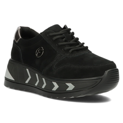 Skórzane sneakersy Filippo DP4930/23 BK czarne