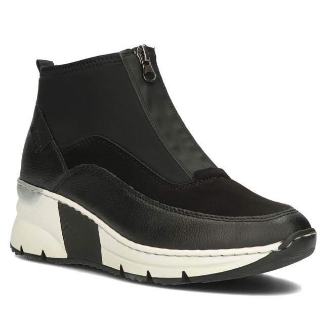 Skórzane sneakersy Rieker N6352-01 czarne