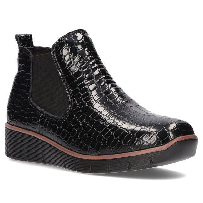 Černé kožené kotníkové boty Filippo DBT3030/21 BK
