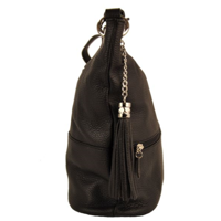 Kožená kabelka Toscanio Hobo 1109 černá
