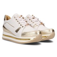 Kožené sneakersy Filippo 092 bílé a zlaté