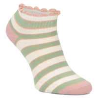 Women's Socks L604-10 green and white stripes