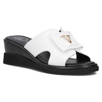 Leather slippers Filippo DK6155/24 WH white
