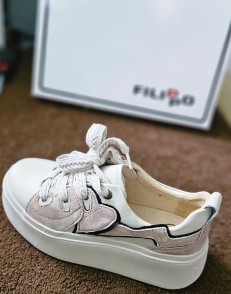 Leather sneakers Filippo DP6684/25 BE beige
