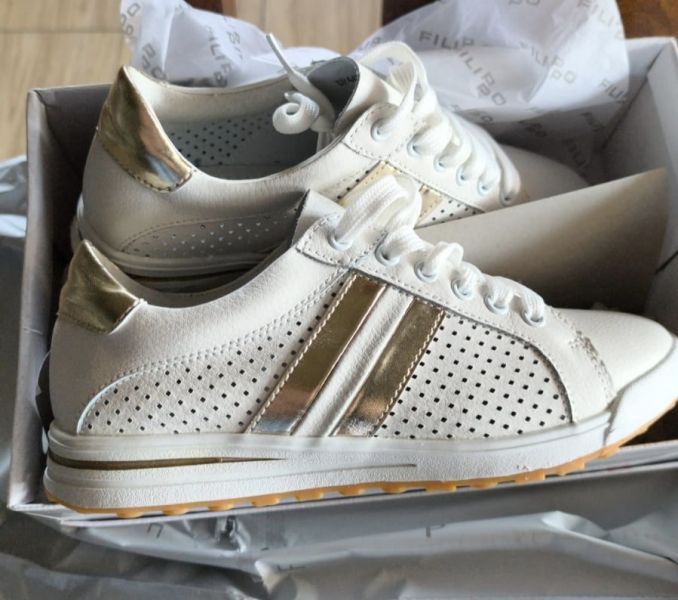 Leather shoes Filippo DP4477/23 WH GO white