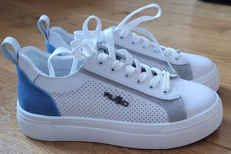 Leather sneakers Filippo DP6040/24 BL GR white blue