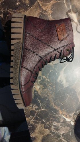 Leather ankle boots Rieker Y3421-35 burgundy