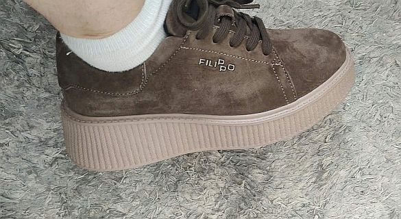 Leather sneakers Filippo DP7982/26 BR brown