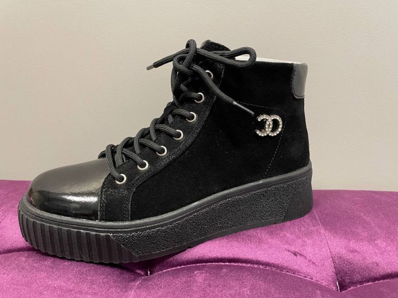 Leather ankle boots DBT6483/24 BK black