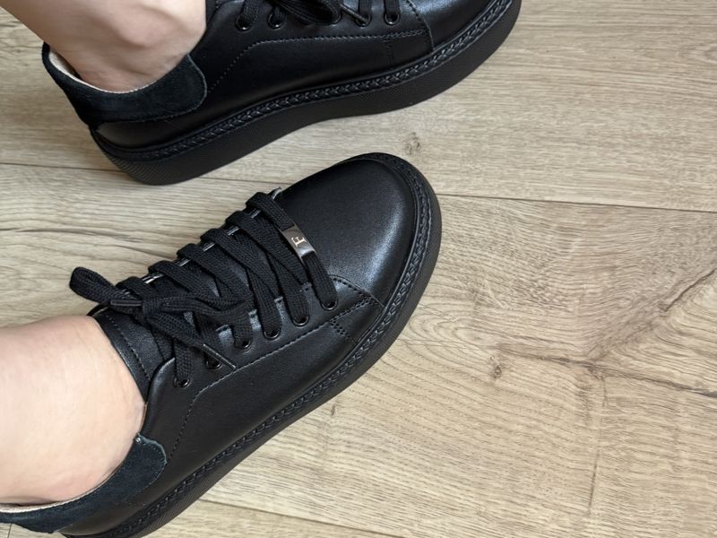 Leather sneakers Filippo DP6119/26 BK black