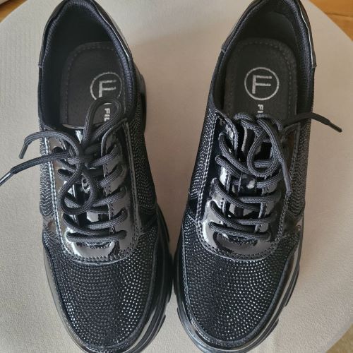 Leather Sneakers Filippo DP2138/23 BK D black