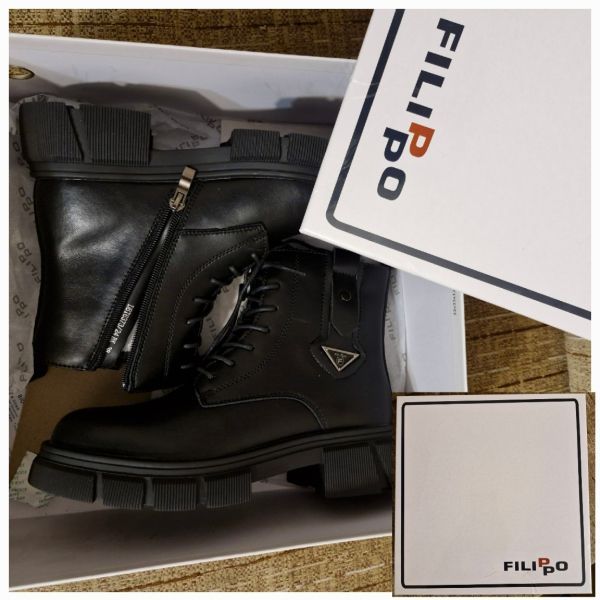 Leather ankle boots DBT6373/24 BK black