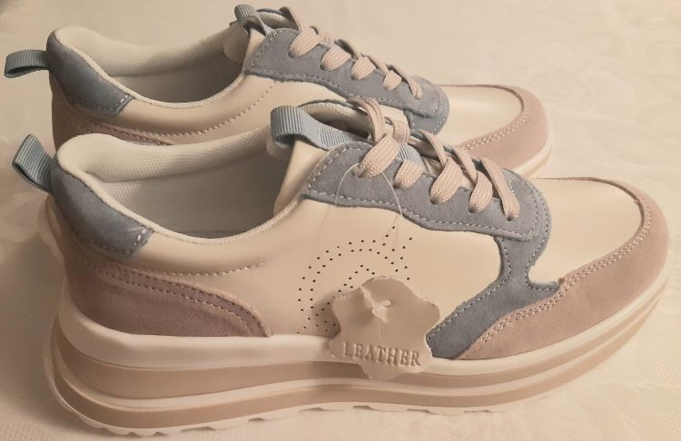 Leather sneakers Filippo DP6787/25 BE BL beige blue