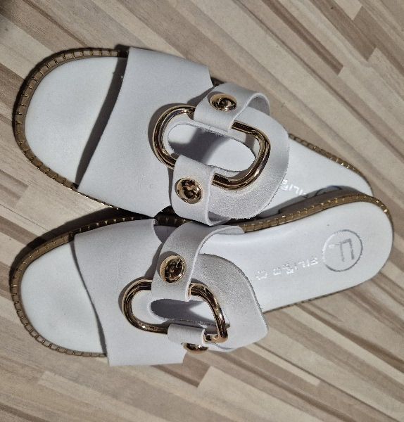 Leather slippers Filippo DK6264/24 WH white