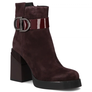 Leather ankle boots Filippo DBT7183/25 BG burgundy