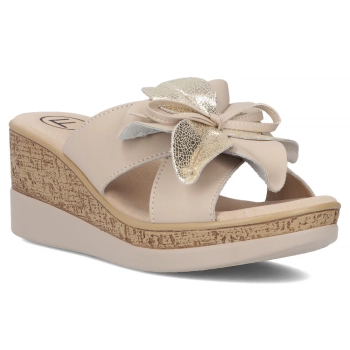 Leather flip-flops Filippo DK7039/25 BE beige