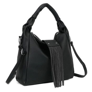 Black handbag noir fringe