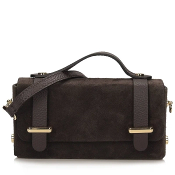 Dark brown leather handbag Toscanio G180