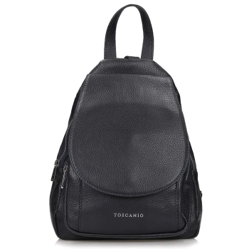Leather backpack Toscanio A186 navy