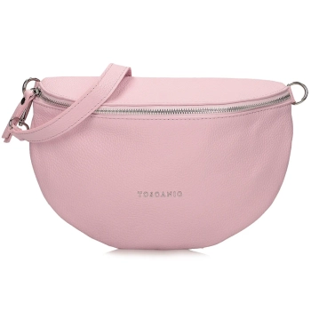 Pink leather crossbody bag Toscanio F181 