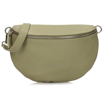 Green leather crossbody bag Toscanio F181 