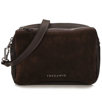 Leather handbag Toscanio G81 dark brown