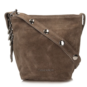 Beige leather handbag Toscanio G99