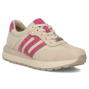 Leather sneakers Filippo DP7538/26 BE FH beige-pink