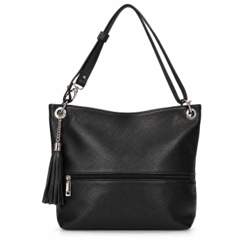 Black leather handbag Toscanio 1109