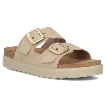 Leather slippers Yokono TUNEZ-130 SERRAJE CRUDO beige