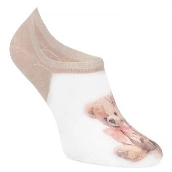 Women's Socks LM23-118 light beige teddy bear