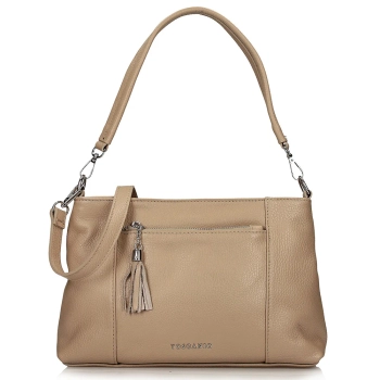 Leather handbag Toscanio G46 beige