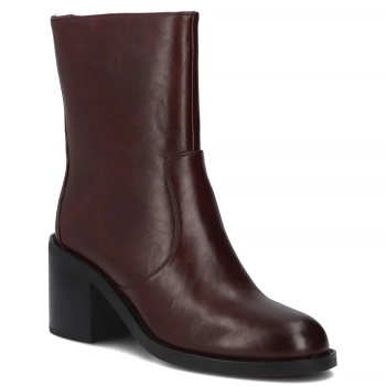 Leather ankle boots Filippo DBT7355/25 BG burgundy