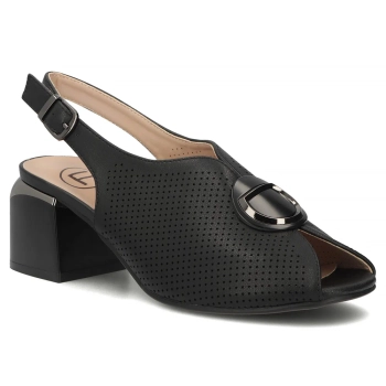 Leather sandals Filippo DS7706/26 BK black