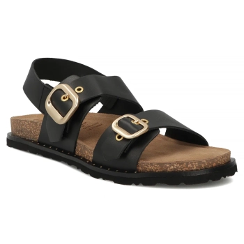 Leather sandals BOLUS-252 NAPA NEGRO black