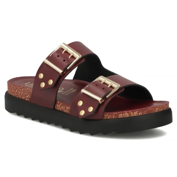 Leather flip-flops Yokono TUNEZ-262 ALASKA BURDEOS burgundy
