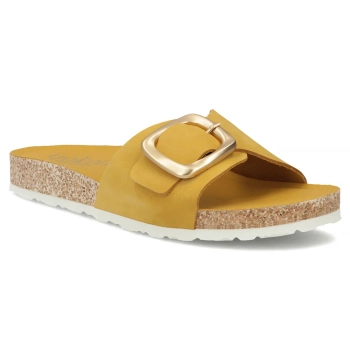 Leather flip-flops Yokono JERBA-114 NOBUCK CITRON yellow
