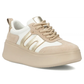 Leather sneakers Filippo DP7514/26 WH BE white-beige