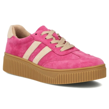 Leather sneakers Filippo DP6776/25 FH BE fuchsia