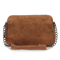 Handbag Toscanio Suede messenger bag A258 brown