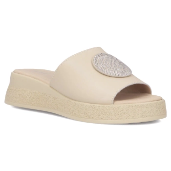 Leather flip-flops Filippo DK6987/25 BE beige