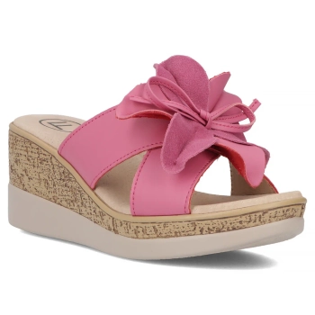 Leather flip-flops Filippo DK7039/25 FH fuchsia