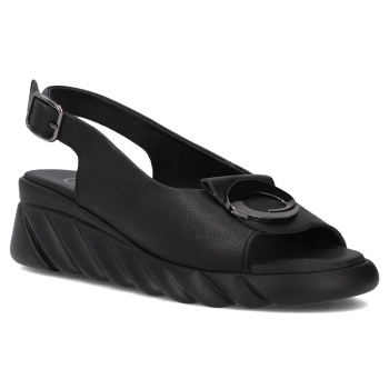 Leather sandals Filippo DS7011/25 BK black