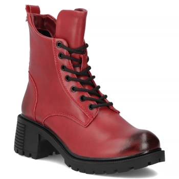 Leather ankle boots Filippo DBT6501/25 RD red