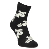 Women's long socks white teddy bears