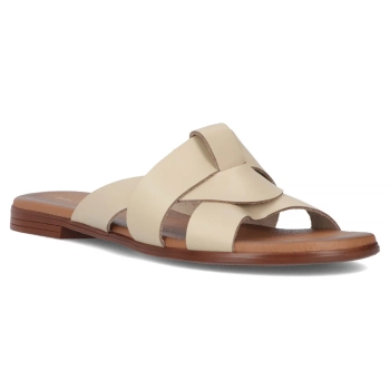 Leather flip-flops Filippo 40387 beige