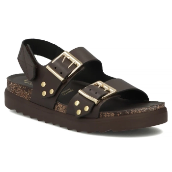 Leather sandals TUNEZ-261 ALASKA MARRON brown