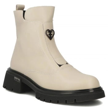 Leather ankle boots Filippo DBT7148/25 BE beige