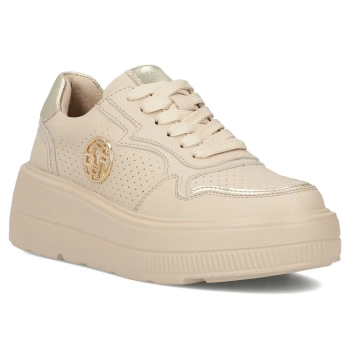 Leather sneakers Filippo DP6843/25 BE beige