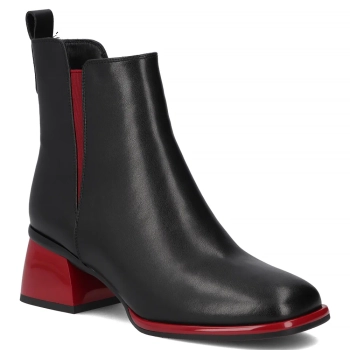 Leather ankle boots Filippo DBT7374/25 BK RD black